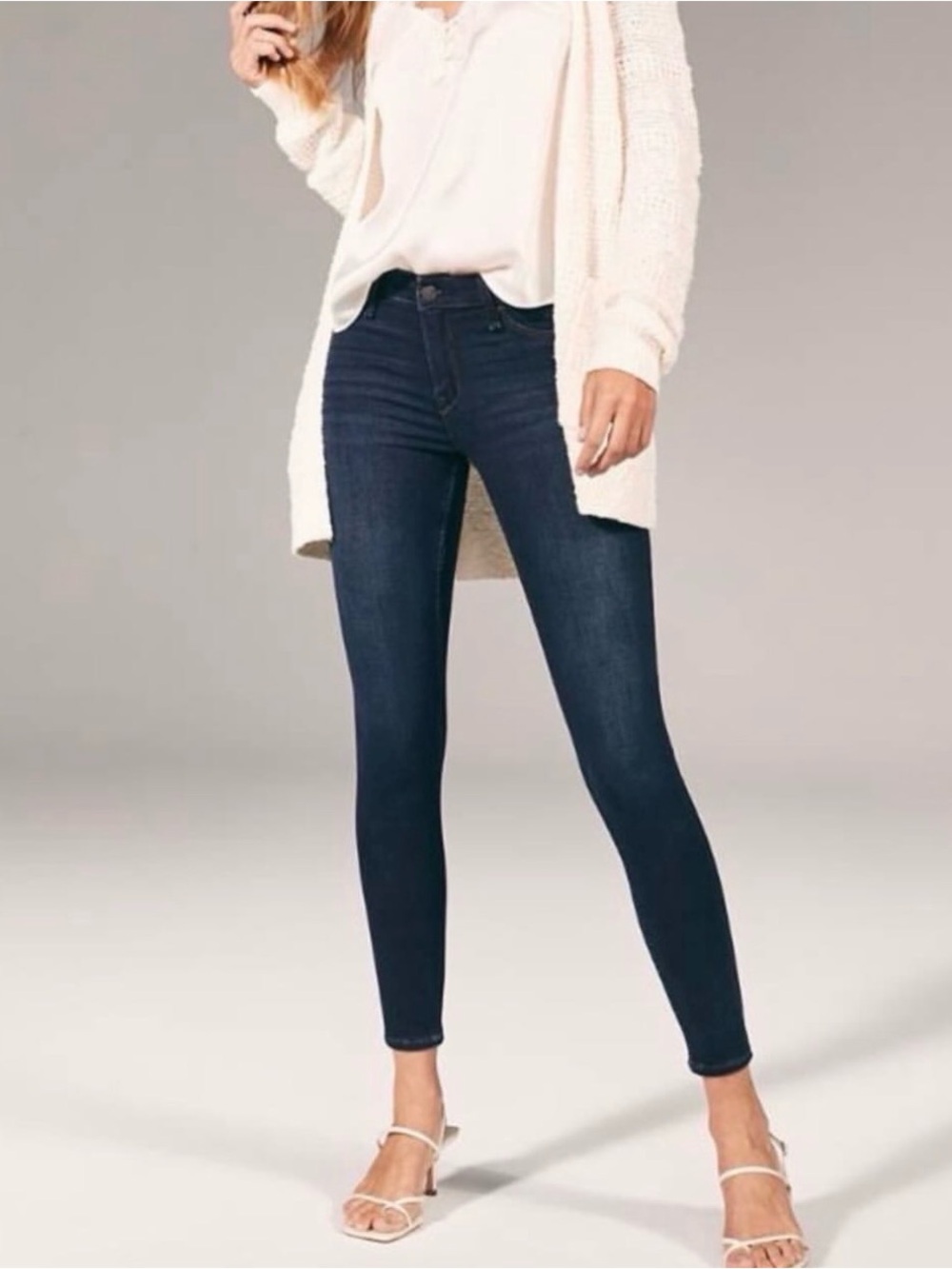 Abercrombie & Fitch Dark Blue High-Rise Skinny Jeans